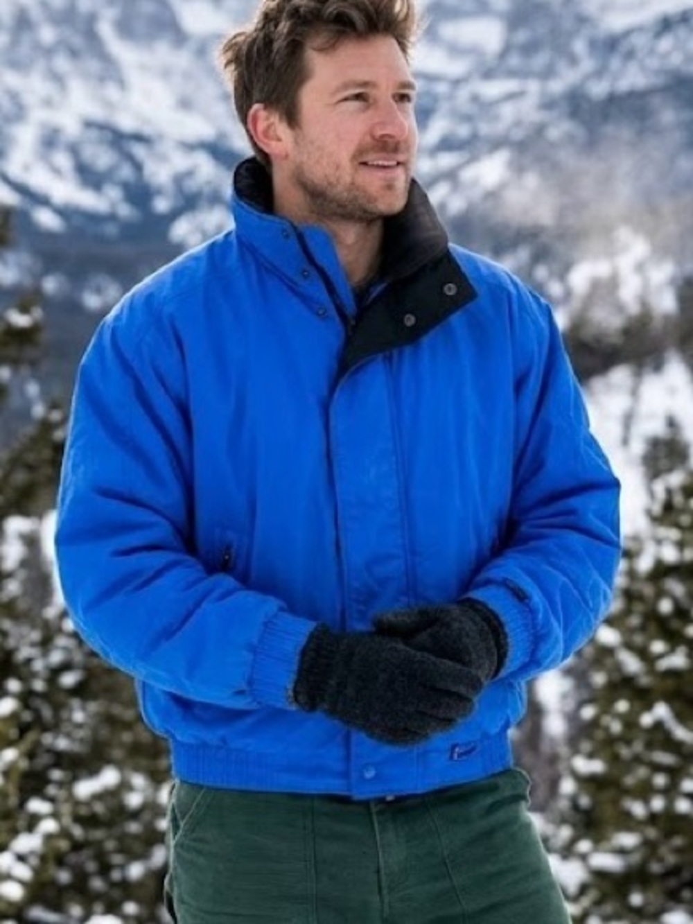 Eddie Bauer Vintage Goose Down Puffer Jacket Cobalt Blue Gorpcore Utilitycore